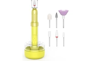 SETONIA Ponceuse pour Ongles,Lime a Ongle Electrique Professionnel Ongles Manucure Machine avec USB 18000RPM, Portable Kit de Manucure Pedicure Salon et Maison (Yellow)