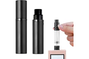 VODUNS Porta Profumo da Viaggio, Mini Atomizzatore Profumo da 5 ML Riempimento Sottovuoto Facile Entrare Automaticamente dal Fondo della Bottiglia Spray a Goccia Portatile Anti-perdita con Tappo Protegge