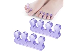 Sibba Séparateurs d'orteils pour vernis à ongles séparateur en silicone lisseurs et correcteurs pour chevauchement des orteils oignons marteau soulagement de la douleur du pied homme et femme (violet)