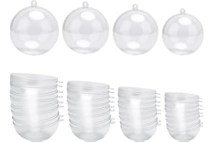 WOKICOR 20 stycken plastkulor transparent 3 cm 4 cm 5 cm 6 cm, julgranskulor, plastkulor för fyllning (3 4 5 6 cm)