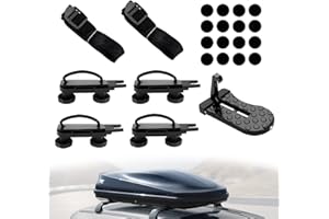 SUQURTOM 4 Stück Dachbox Befestigung U Bügel, Auto Pedal Türstufe, Dachträger 85 mm Innenbreite, Auto Van Montage Fitting mit 8 Schwere Kontermuttern und 2 Bandagen, Dachbox Halterung Befestigung