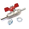 Water Fed Pole Valve Tap - Series 21, 6mm or 8mm Hosetail Combinations + O Clips (8mm Hosetails)