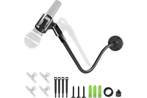 PHONOVATE Asta Microfono a Collo d'Oca - Supporto per Microfono da Podio e da Parete da 19”, Supporto da Scrivania/Parete Regolabile per Impieghi Gravosi Compatibile con Shure, Fifine, AT2020