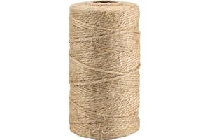 FEBSOW 1mm 2mm 3mm 4mm 6mm 8mm 10mm Cuerda de Yute Natural marrón | Cuerda de Embalaje de Regalo, Cinta para Manualidades, Cuerda Decorativa para Embalaje, Cuerda rascador para Gatos Cuerda sisal (2mmx200m)