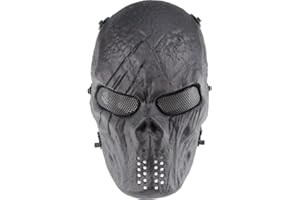 Lejie Tactiques Masque de Protection CS Masque de Squelette crâne Complet Airsoft Paintball de Airsoft