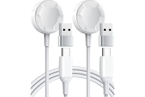 QIBOX [2 Stücke] Ladestation Kompatibel mit Apple Watch Ladekabel iWatch Ladegerät, 100cm USB C & USB A Kabelloses Magnetisches Kabel Kompatibel mit iWatch Series 8 7 6 5 4 3 2 SE & Ultra 49mm