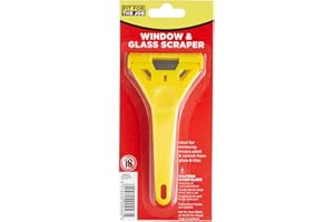 Fit For The Job Window Scraper Glass & Paint Scraper for Quick and Easy Removal of Paint, Adhesive, Stickers and More from Glass, UPVC, Wood and Metal Surfaces, Sticker Remover Razor