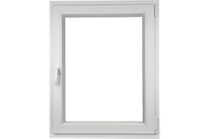 ALUCON Fenster 600x800 mm – Kunststofffenster 60x80 cm – Flügelfenster Innen Weiß/Außen Weiß – DIN Rechts