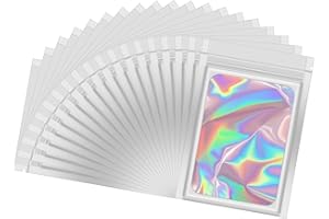 Volumoon Wiederverschließbar Beutel, 100 Stück Holografische Beutel, Druckverschlussbeutel, Flachbeutel Wiederverschließbare, Plastiktüte zur Aufbewahrung von Lebensmittel und für Verpacken Proben