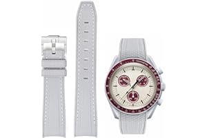 AIYIRUO Cinturini per Orologi per Omega x Swatch MoonSwatch Orologio 20mm Gomma Speedmaster Cinturino di Ricambio,Bracciale Curvo per Uomo Bracciale Omega X Swatch Moonswatch