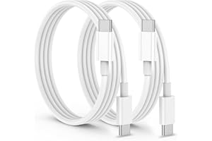 EVOMART Pack de 2 Câbles USB C 2m vers Cable USB-C Charge Rapide 4.0 Chargeur 60W Type C Câble pour iPhone 16 15 Samsung S25/S24 Ultra A55 A35 iPad Air MacBook Pro Google Pixel 9/8/Xiaomi Switch PS5 (WHITE)