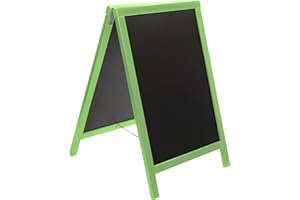INTERFACE PLV Chevalet stop trottoir avec cadre bois couleur vert dimensions 85 x 55 cm - Fabrication française