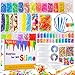 Produktbild Pllieay 72 Pack Schleim Zubehör Set Gehören Schaum Kugeln, Glitter Gläser, Zucker Papier, Scheiben, Perlen, Pom Poms, Gummiband, Vorratsbehälter, Netz, Löffel, Werkzeuge, Goldfischglas und Süßigkeiten Süßigkeiten Perlen für DIY Hausgemachten Schleim (Nicht Enthalten Schleim)