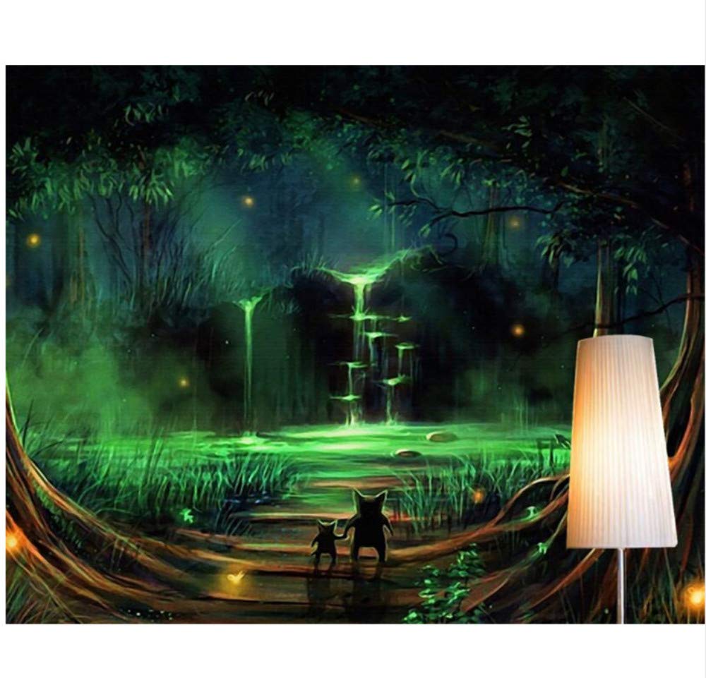 Fai Da Te Verde Sogno Astratto Foresta Cascata Acqua Piccolo Animale Bambino Carta Da Parati Per Pareti Della Camera Da Letto Home Decor Murale