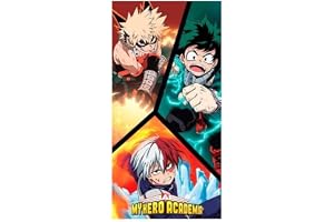 Halantex - MHA-5304T – My Hero Academia 3 personajes toalla playa baño original oficial – flerfärgad – 70 x 140 cm