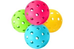JULMELON Pickleball Balls, 4 Packs Outdoor Pickleball Balls 40 Holes Pickleballs for Sport Outdoor Play Elasticity and Durable Pickleballs for USAPA Approved Ideal for Beginners and Professional
