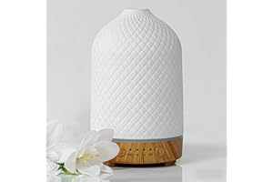 BOBOLYN Diffuseur D'huiles Essentielles Diffuseur Electrique Ultrasonique Aromathérapie en Céramique 100ML avec Minuterie D'arrêt Automatique De 7 Couleurs pour Appartement Bureau Maison Yoga