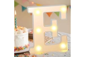 SRVILLG Light Up Letters, Glitter LED Letter Light, LED Alphabet Lights, Warm White Light Up Alphabet Sign, Gifts for Girls Women Party Birthday Decorations Night Light Christmas Valentine Decor (Letter-E)