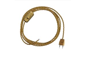 LaMorell LightDesign Cordon pour Lampe Abat- Jour Câble électrique avec revêtement en tissu 1,80 m. Noir, Blanc/Noir, Rouge, Whiskey, Argent, Torsade Or (TORSADE OR)