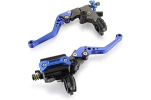 Madlife Garage Universal Bremshebel Motorrad Brems Kupplungszylinder Kupplungs Hauptbremszylinder für Motorräder mit 7/8 Zoll (22 mm) Lenker Blau