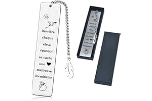 LOHENYOR Cadeau Maîtresse d’École Marque Page avec Boîte Merci Maitresse Signet pour Remerciement Enseignant Fin d'année Scolaire Graduation
