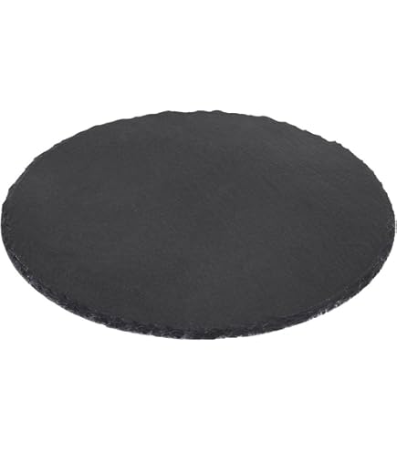 Lacor Naturschiefer Tablett - 40cm Durchmesser, Rutschfest, Kratzfest & Leicht Zu Reinigen