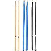 Chroma Baget - Davul - 3 &Ccedil;ift Bateri Bageti Drumsticks 5a P&uuml;r&uuml;zs&uuml;z Y&uuml;zey Renkli