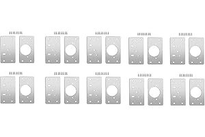 Dihl Juego de 10 placas de reparación de bisagras de puerta de armario con tornillos, kit de placas de reparación de muebles de cocina de acero inoxidable, 10 pares, 20 placas, 44 x 90 mm