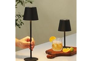 ‎DEELUX DEELUX LED Table Lamp Wireless Dimmable Touch LED Battery Table Lamp Height Adjustable 3 Colour Temperature 4000 mAh Suitable for Indoor and Outdoor Use Rechargeable USB-C Metal Material Black 2