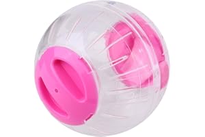 Candeon Hamster Sport 3 Farben 12cm Kunststoff Kleines Haustier Hamster Rennmaus Interaktive Spielzeuglaufaktivität Fitnessball Laufrad Kunststoff (PINCK)