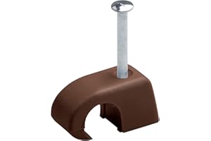 Meister Opaski kablowe Express 4 – 7 mm – brązowe – 50 sztuk w praktycznym zestawie – do mocowania kabli i kabli – w zestawie wstępnie zmontowany gwóźdź/klips samoprzylepny/opaski kablowe/opaski