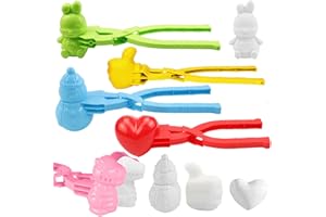 Qunkun Set di 5 pinze per palla di neve per bambini, a forma di palla di neve, per giochi all'aperto (D)