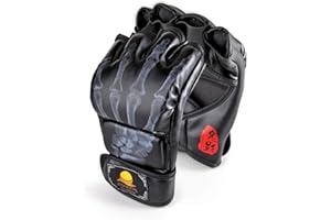 ZooBoo des Gants MMA, Gants de Boxe Demi-Doigt Mitaines MMA avec Bande de Poignet Ajustable Gants UFC pour l'entraînement au Sac de Frappe de Sanda Sparring