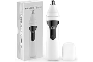 SMITY Nose Hair Trimmer, Rechargeable Cordless Painless Ear Eyebrow Trimming Tool Dual Edge Blades Razor Easy Cleansing with LED Light for Man Woman