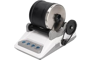 FOUF Kit de Gobelet à Roche, Gobelet à Polir avec 4 Grains de Polissage, Fixations de Bijoux, Guide d'apprentissage, Kit de Gobelet à Roche pour Enfants, Kit éducatif Scientifique STEM,(Prise UE)