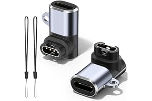 WANME USB C Charger Adapter for Garmin Watch, Type C Charging Cable Connector for Forerunner 245/55 /265, 90 Degree Watch Charging Data Transfer for Garmin Fenix 7/6/5/Vivoactive 3/Instinct 2 (Silver Gray)