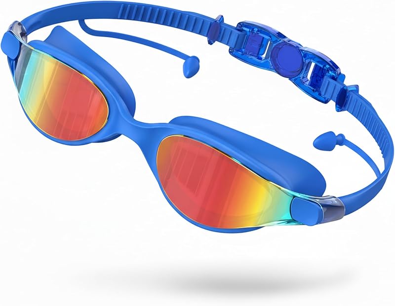 Seaflar Lunettes de Natation Adultes, Lunettes Piscine Polarisées Hommes Femmes, Lentilles Galvanisées Anti-Buée UV Protection, Étanche pour Adultes