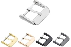 Eichmüller Dornschließen aus Edelstahl, massiv – 10/12/14/16/18/20/22/24/26 mm Schließenbreite – Verschluss für Uhrenarmbänder, Ersatzteil in 5 Farben