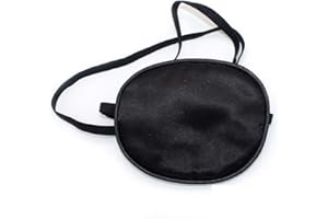 DEER PLATZ Patchs élastiques en Soie, Patch D'oeil Strabisme Ajustable Cache-Oeil, pour Amblyopie Oeil Paresseux Œil Récupération,Patches d'oeil Pirate (Noir)