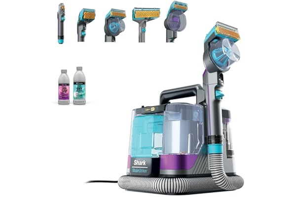 Shark StainStriker HairPro spécial animaux, Aspiration 450 W, Extracteur de poils, Élimine taches et odeurs, Léger et portable, Inclus : 4 accessoires et 2 formules de nettoyage PX250EUT