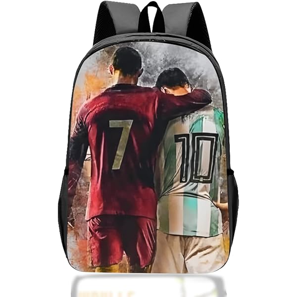 Boys’ 3-Piece Backpack Set – School Bag, Shoulder Bag & Pencil Case, Football Print, 40x30x15cm - View #12