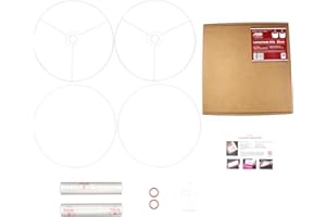 Drum Lampshade Making Kit Twin Pack - Use with Pendant Ceiling Lights, Table and Floor Lamps, Drum Circle Shape Needcraft UK DIY use with Fabric, Textile, Wallpaper of Choice. (White, 35cm)