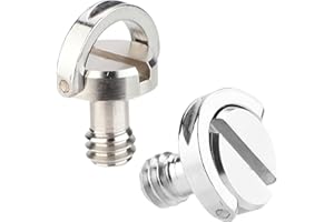 LEFTFOTO D Shaft D-Ring 1/4" Tripod Screw QR Plate Screw Mounting Camera Screw.-2 pcs.