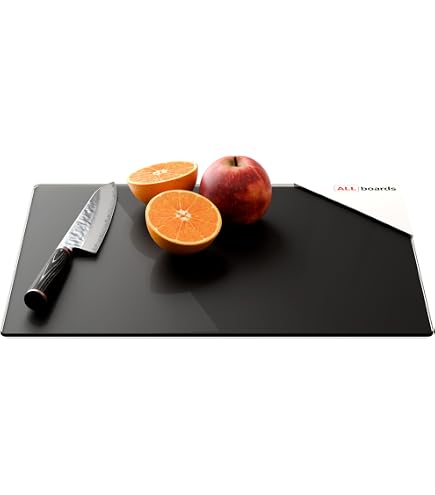 Tulup Tagliere In Vetro Temperato 40x52 Cm, Resistente Al Calore, Strisce Colorate, 2 Pezzi - 2