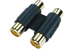 Bluecharge Direct Double 2 x RCA Phono Coupler Female to Female Audio Video Connector Adaptor GOLD