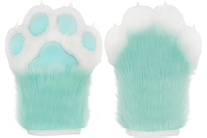 ZFKJERS Cosplay Animal Extended Fluffy Plastic Claws for Cat Fursuit Paws Gloves Adults Costume Accessories Set