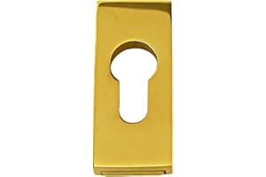 HAEUSLER-SHOP Profilzylinder Schutzrosette SR 34034 Rechteck Messing poliert Schieberosette