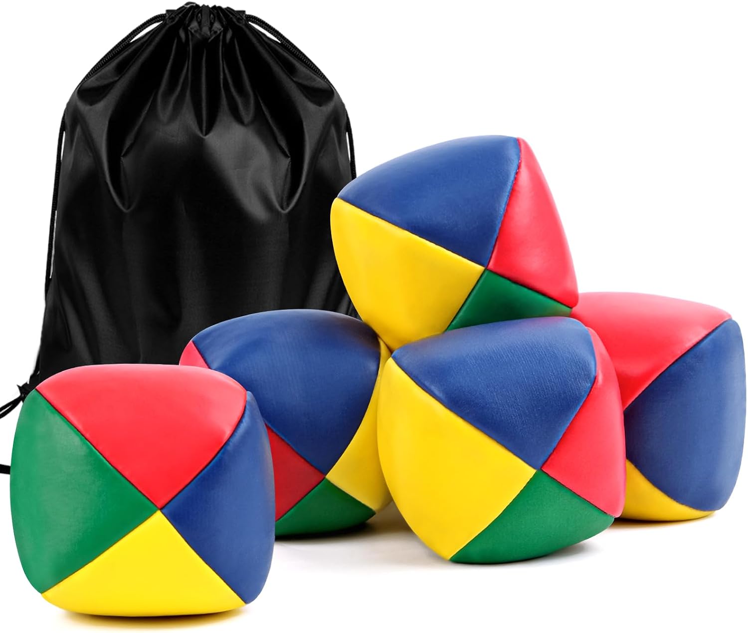 Juego de 6 Pelotas de Malabares de Calidad para Principiantes, 50 mm de diámetro, Pelota de Malabares de Resistentes al Agua, Mini Pelotas de Malabares de Piel Sintética para Niños Niñas Adultos