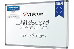 ‎VISCOM VISCOM Whiteboard magnetisch - 100 x 150 cm - Magnettafel in 11 Größen - Magnetwand, kratzfest & beschreibbar - mit Aluminium-Rahmen - für Hoch- und Querformat