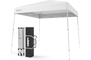 Wiltec Tonnelle de Jardin Pliante étanche – 2,5 x 2,5 x 2,7 m – Couleur Blanche – avec Fermeture Centrale et Cadre Robuste – Tente Pavillon Gazebo de Fête Festivités Camping Réception